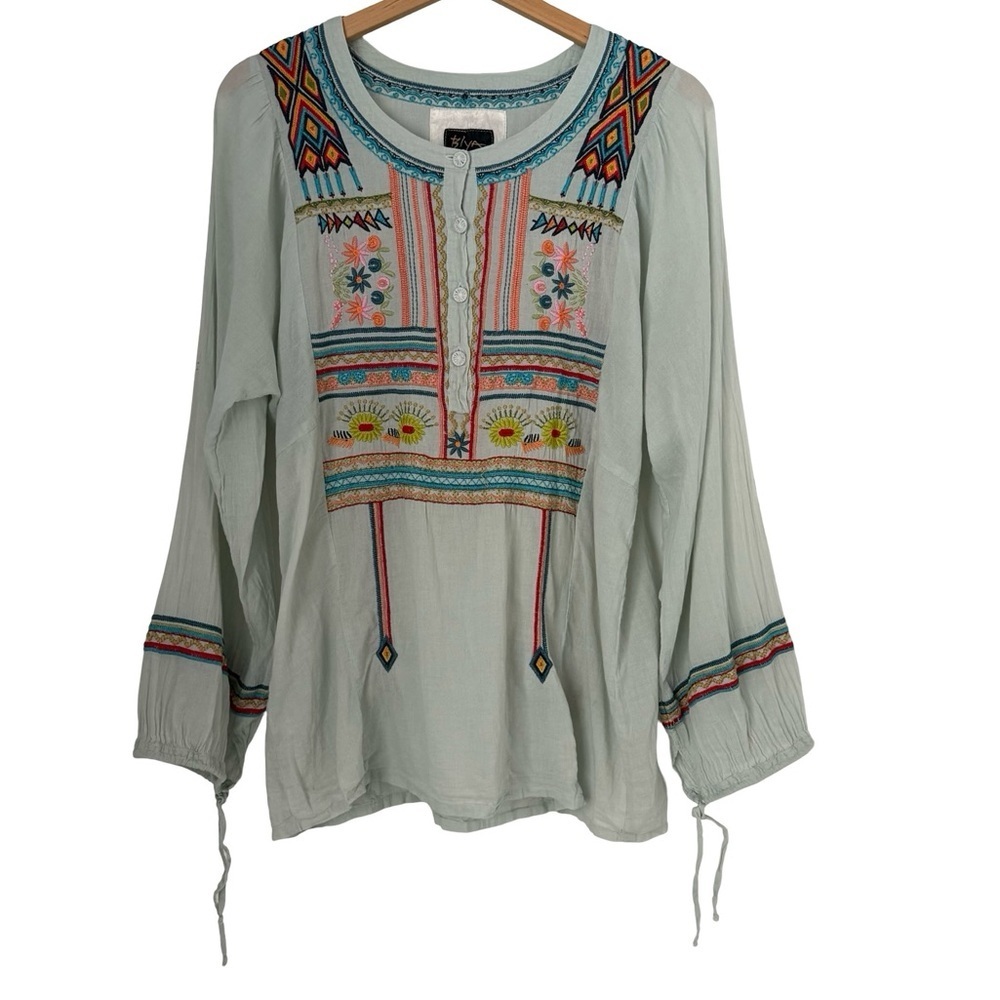 Johnny Was BIYA Embroidered Tunic Top Sz M